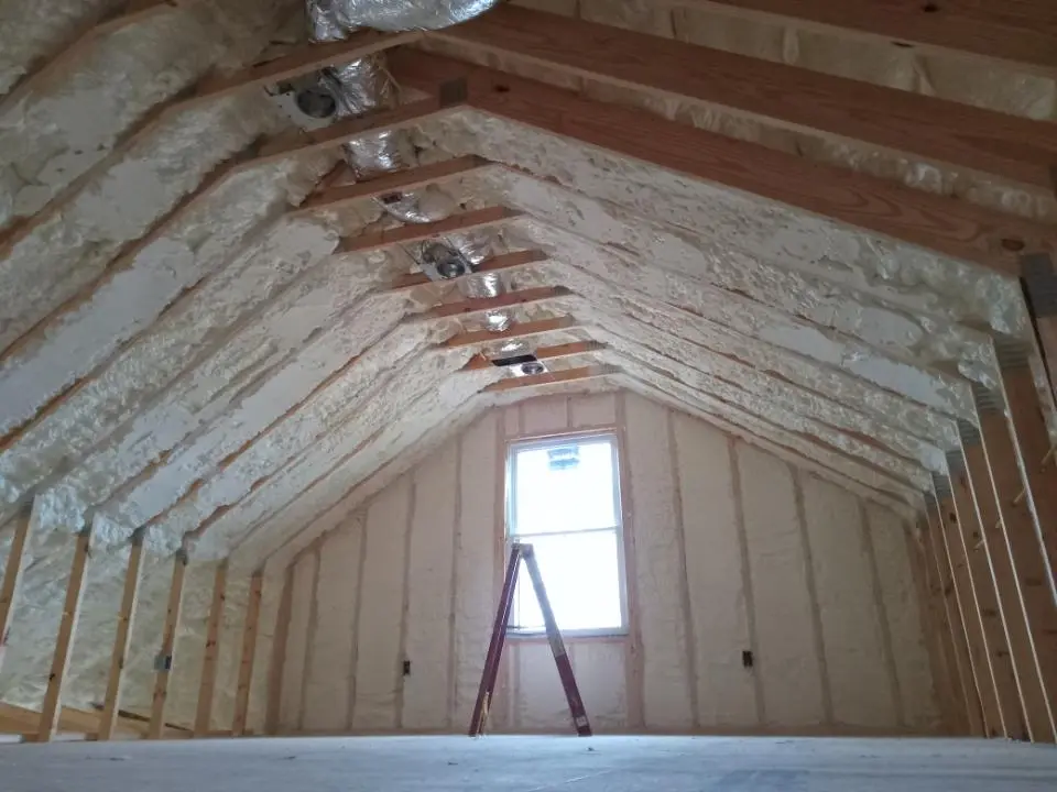 Spray foam roofing application for Crawl Space Insulation project in Gahanna